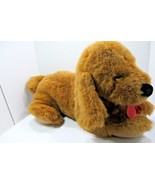 Vintage GUND Puppy Dog Plush Golden Retriever Bow 16&quot; Tongue Stuffed Animal - £22.16 GBP