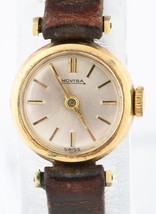 Moviga Vintage 14k Oro Giallo Donna Mano-Avvolgimento Orologio W/ pelle ... - $7,878.75 MXN