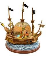 Disney Peter Pan Captain Hook Pirate Ship You Can Fly Musical Snow Globe... - £123.56 GBP