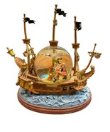 Disney Peter Pan Captain Hook Pirate Ship You Can Fly Musical Snow Globe... - £121.59 GBP
