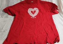 Vintage Red Lace Heart 1991 Design Shirt Ground Control XL - £19.51 GBP