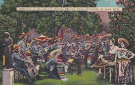 El Paso Texas TX Professor Valles Famous Mexican Tipica Orchestra Postcard C09 - £2.34 GBP