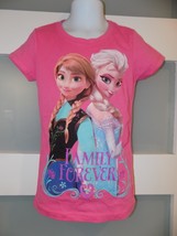 Disney Frozen Family Forever SS Pink T-shirt Size XS (4/5) Girl&#39;s NEW - $254.52 MXN