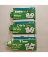 3 Brighter Child &#39;Math, Time &amp; Money&#39; Flash Card Sets Subtraction/Divisi... - $302.90 MXN