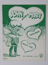 Ronald Reagan Patricia Neal Vintage John Loves Mary 1949 Danish Movie Pr... - £7.81 GBP