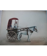 Vintage post card of “phototint painting cartoon of White horse pulling ... - €21,31 EUR