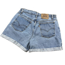 Levis Shorts Blue 954 Orange Tab High Rise Mom Medium Wash Vintage 90s Jorts USA - $29.65