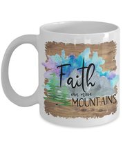 Scripture Mug, Mountains Mug, Faith Can Move Mountains, White Ceramic Co... - £15.87 GBP