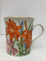 Lenox Flower Blossom Mug Day Lily Suzanne Clee VTG Floral Cottagecore Country - £9.68 GBP