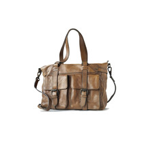 VINTAGE Halogen Large Leather Tote Bag Handstained Italian Leather *LOVELY* - £103.43 GBP