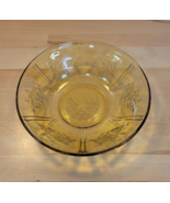 Yellow Depression Sharon Cabbage Rose Bowl Glass Serving Fruit Amber 8.5” - £16.07 GBP