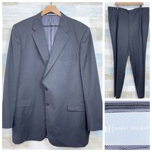 Hickey Freeman Wool Suit Gray Solid 2 Button USA Mens 48L Jacket 41x33 P... - £276.67 GBP