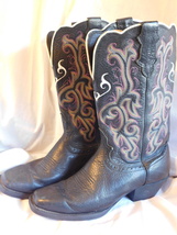 Women&#39;s Justin Black Cowboy Boots 8B - £31.44 GBP
