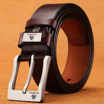 Genuine Leather for Men&#39;S High Quality Buckle Jeans cowboy belt  - £14.10 GBP+