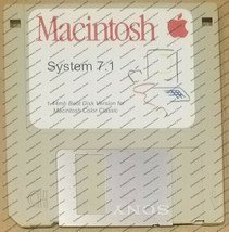 Vintage Macintosh System Boot Disk (1.4mb) Color Classic Mac OS Version 7.1 - $9.95