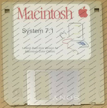 Vintage Macintosh System Boot Disk (1.4mb) Color Classic Mac OS Version 7.1 - £7.43 GBP