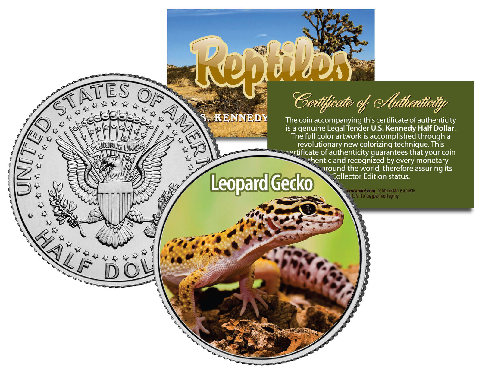 LEOPARD GECKO Collectible Reptiles JFK Half Dollar US Colorized Coin PET... - $12.16