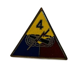 Military Pin button pinback vtg insignia 4 Lightning Bolt Cannon triangl... - £23.33 GBP
