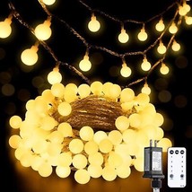 100 LED Connectable Globe String Lights Indoor Bedroom 33ft Warm White Christmas - £26.29 GBP