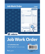 Adams Job Work Order Book, 3-Part Carbonless, White/Canary/White, 5-9/16... - £11.55 GBP