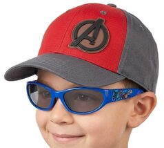 Marvel Avengers Boys Baseball Hat &amp; Sunglasses 2-Pc Gift Set OSFM Ages 3... - $17.33