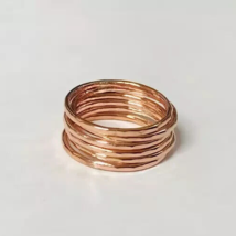 Anillo de curación minimalista de cobre puro sólido de 6 piezas, hecho a... - $15.62+