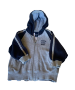 Oshkosh B’gosh Toddler Boys Gray And Navy Blue Full Zip Hoodie Sweater S... - $15.18