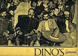 Dino&#39;s Continental Menu Acapulco Mexico 1970&#39;s - £38.08 GBP