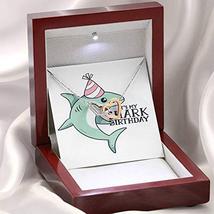 Shark Birthday Birthday Message Card Inseparable Love Pendant 18k Rose Gold Fini - £43.75 GBP