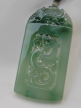 Icy Ice Green 100% Natural Burma Jadeite Jade Dragon Pendant # 226.55 carat # - £3,996.77 GBP