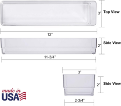 Stackable Drawer Organizers Dividers for Makeup Office Desk Clear 12&quot; x 3&quot; 6 Pk - £14.22 GBP