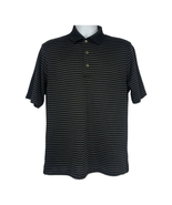 Grand Slam Golf Men&#39;s Stiped Black Polo Shirt Size Medium - $18.70