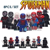 8pcs/set Spider-Man Into the Spider-Verse Minifigures Gwen Stacy Spider-Man Noir - £13.29 GBP