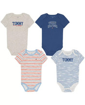 TOMMY HILFIGER Baby Boys Logo Short Sleeve Bodysuits,( Pack 4) 0/3M - £19.75 GBP