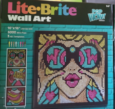 Lite-Brite Wall Art POP Wow - 16&quot; x 16&quot; Screen, 6,000 Mini Pegs, 3 HD De... - $144.73