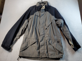 Columbia Jacket Mens Size Medium Gray Black Pockets Long Sleeve Logo Ful... - £20.99 GBP
