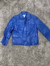 jessica london blue leather coat Size 14 - £35.20 GBP