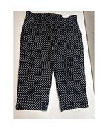 Chico&#39;s Black White Polka Dot Pull On Cropped Pants Womens Stretch Size 12 - $32.95
