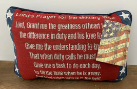 Lords Prayer For Military Wife Prayer Accent Throw Pillow NWT Made In USA - $17.77