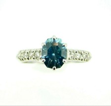 Authenticity Guarantee 
14k White Gold 2.88ct Blue Genuine Natural Zircon and... - £864.54 GBP
