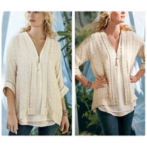 Soft Surroundings Gold Sequin Cardigan NWT Size Small - £34.94 GBP