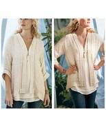 Soft Surroundings Gold Sequin Cardigan NWT Size Small - $848.01 MXN