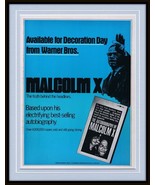 ORIGINAL Vintage 1972 Malcolm X Warner Bros 11x14 Framed Advertisement   - £78.44 GBP