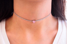 3Ct Cut Lab-Created Sapphire &amp; Cz Women&#39;s Tennis Choker Necklace in 925 Silver - £176.94 GBP