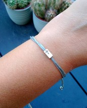 Handmade Cross bracelet Men Gray adjustable string cross bracelet Mens j... - $122.59 MXN