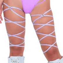 Shimmer Leg Wraps Straps O Ring Iridescent Metallic Festival Rave Lavend... - $24.74