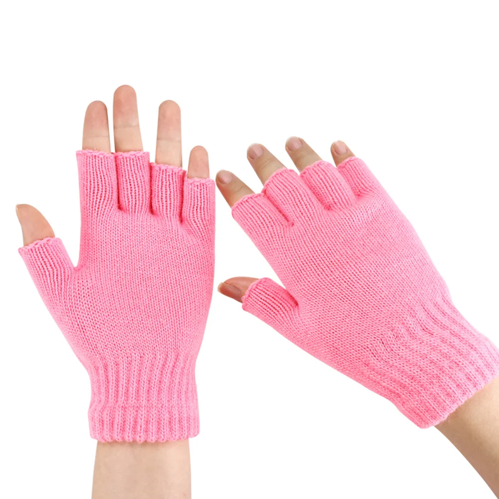 Women Men Cycling Gloves Winter Warm USB Electric Heated Gloves Fingerless 5V - £12.48 GBP+