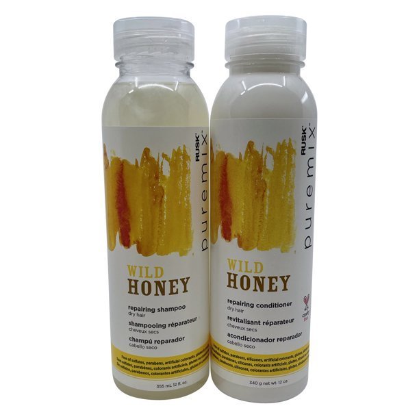 Rusk Pure Mix Wild Honey Repairing Shampoo &amp; Conditioner Set Dry Hair 12... - $24.60
