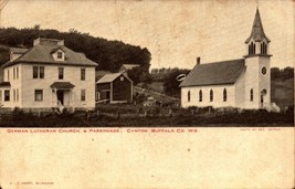 Canton Buffalo Co Wi - German Lutheran Church&amp; Parsonage 1917 Postcard BK63 - £6.98 GBP