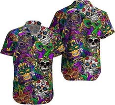 Sugar Skull Masks Mardi Gras Carnival Hawaiian Shirt - £8.20 GBP+